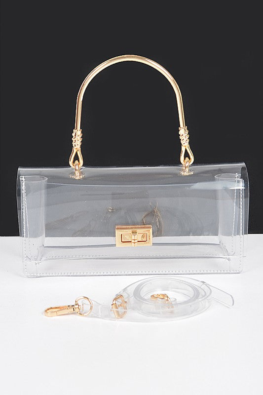 Top Handle Elegant Transparent Statdium Bag