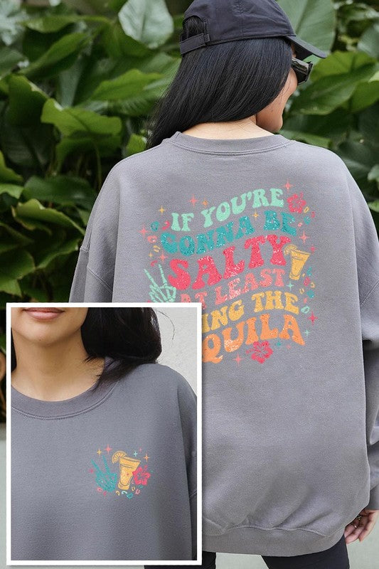 Tequila Front Back Graphic Fleece Sweatshirts