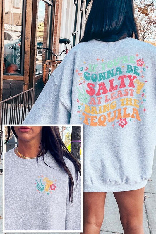 Tequila Front Back Graphic Fleece Sweatshirts