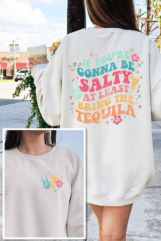 Tequila Front Back Graphic Fleece Sweatshirts