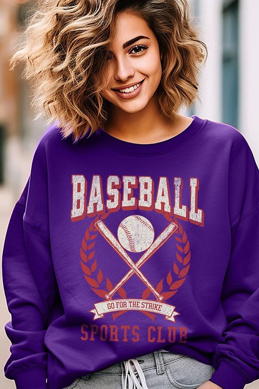 Baseball Sports Club Graphic Fleece Sweatshirts