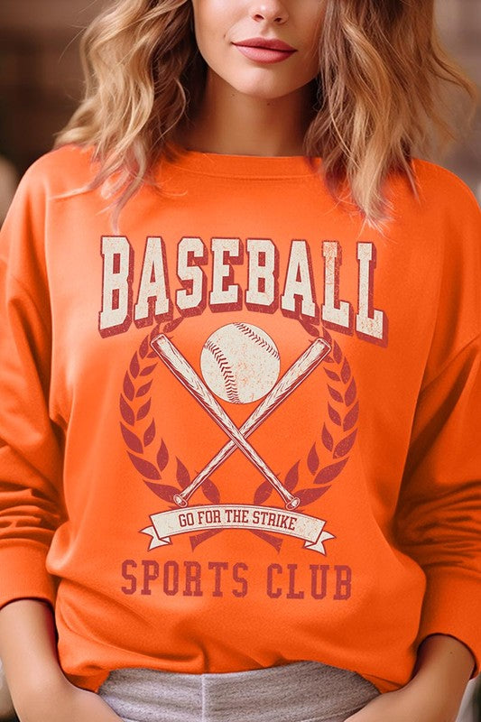 Baseball Sports Club Graphic Fleece Sweatshirts