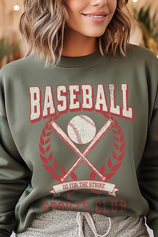 Baseball Sports Club Graphic Fleece Sweatshirts