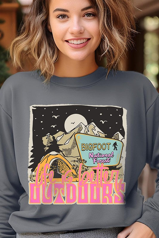 Bigfoot Wanderlust Graphic Fleece Sweatshirts