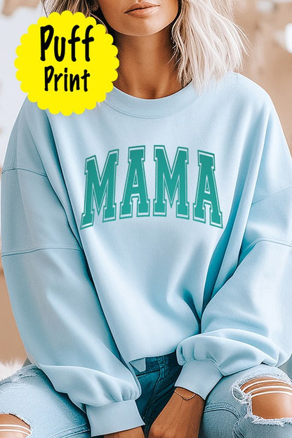 Puff Print Teal Mama Graphic Sweatshirt