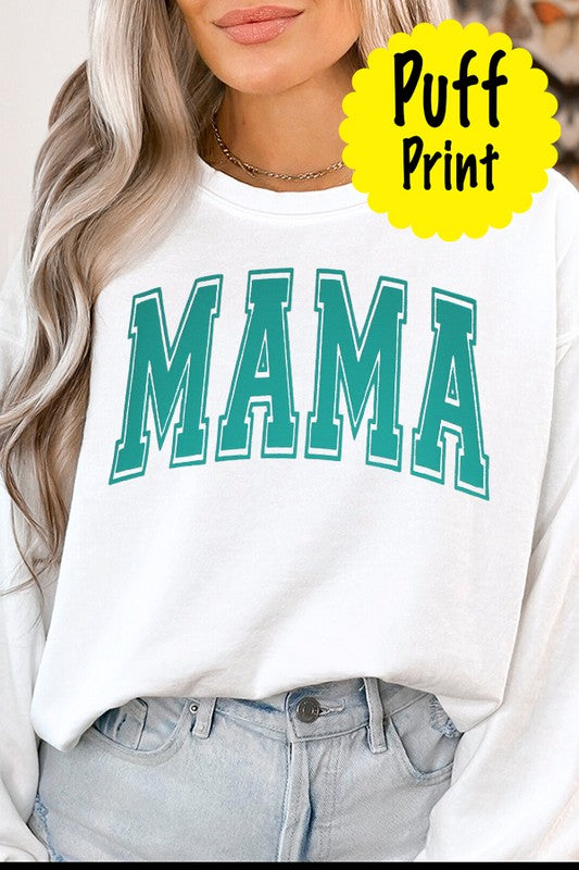 Puff Print Teal Mama Graphic Sweatshirt