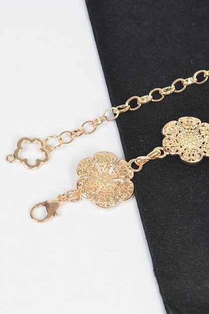 Flower Filigree Station Chain Belt