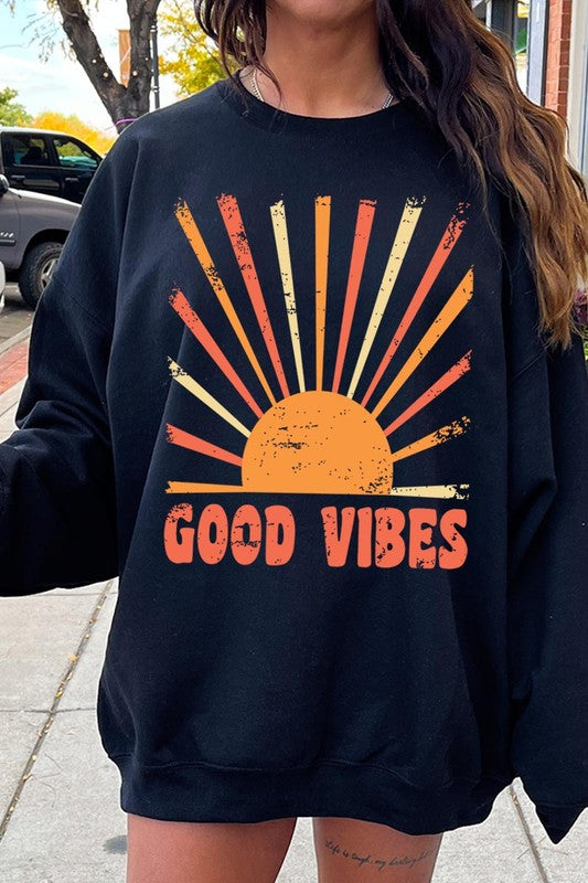 Good Vibes Sunshine Graphic Fleece Sweatshirts