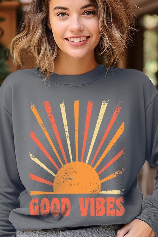 Good Vibes Sunshine Graphic Fleece Sweatshirts