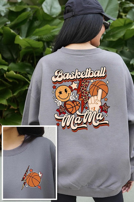 Basketball Front Back Graphic Fleece Sweatshirts