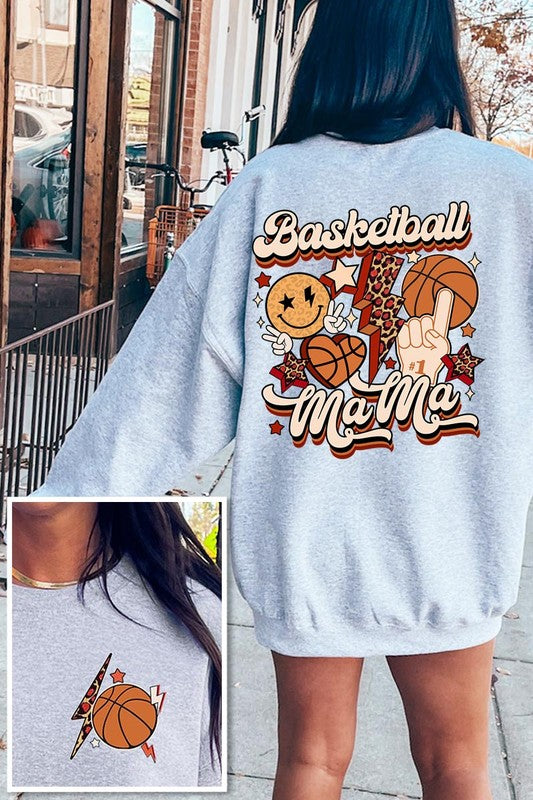 Basketball Front Back Graphic Fleece Sweatshirts