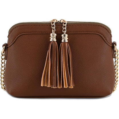 Tassel Small Crossbody Bag with Chain Strap