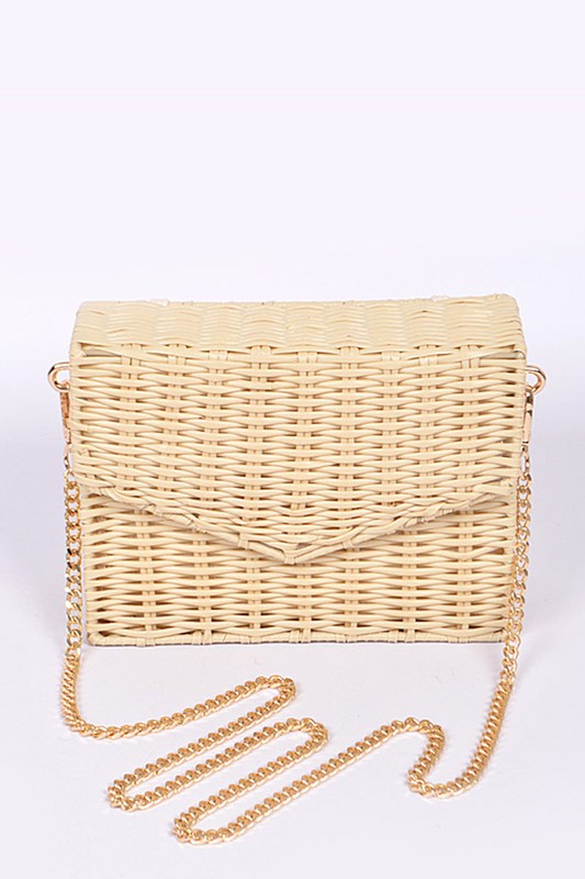 Basket Weaved Box Swing Bag