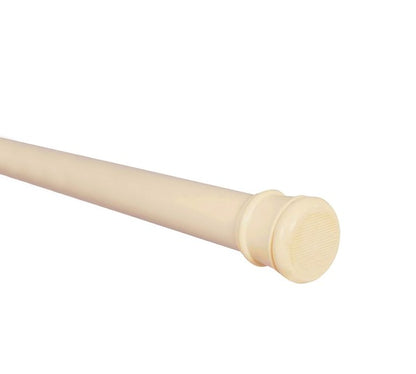 Beige Adjustable Tension Curtain Rod 41-76 inches