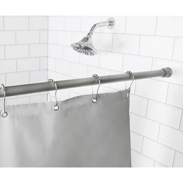 Silver Adjustable Tension Curtain Rod 41-76 inches