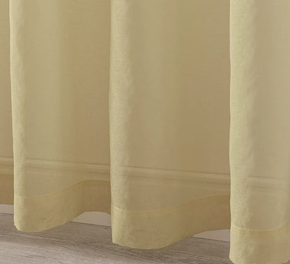 Gold Sheer Window Grommet Curtain Set