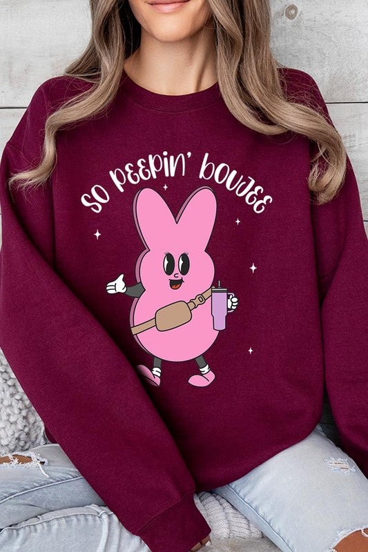 Peepin Tumbler Bunny Graphic Fleece Sweatshirts