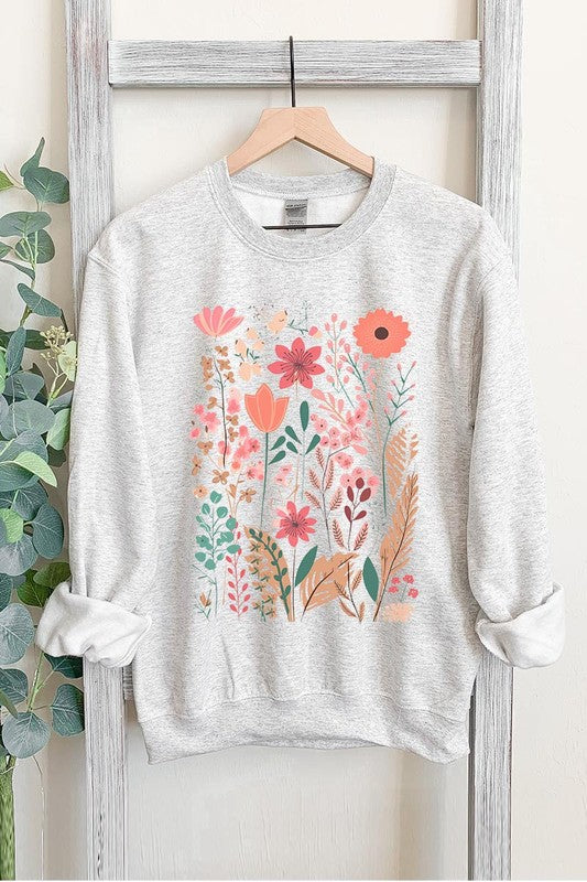 Wildflower Floral Graphic Fleece Sweatshirts