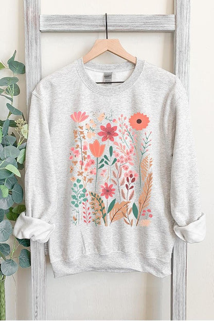 Wildflower Floral Graphic Fleece Sweatshirts