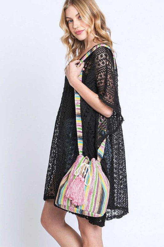 Boho Stripe Bucket Swing Bag