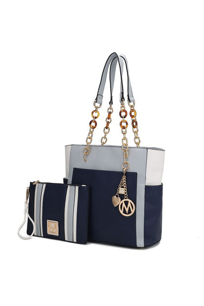 MKF Rochelle Color Block Tote with Wristlet Mia K