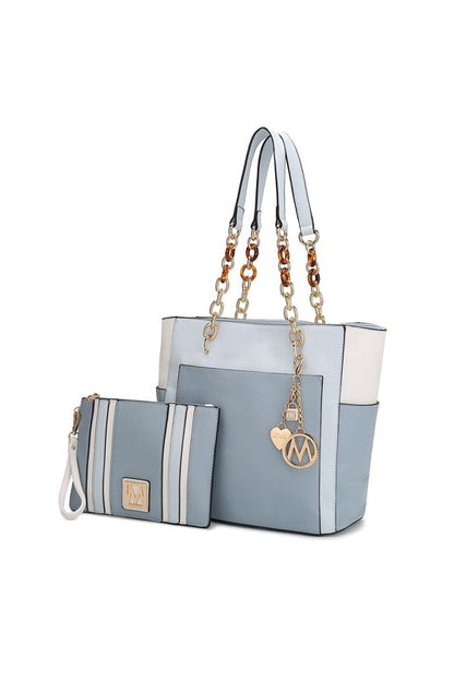 MKF Rochelle Color Block Tote with Wristlet Mia K