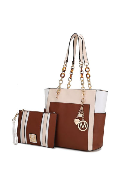 MKF Rochelle Color Block Tote with Wristlet Mia K