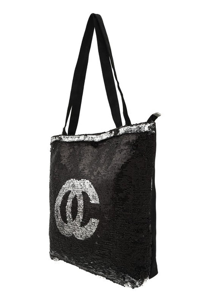 OC Lettering Sparkly Sequins Tote bag