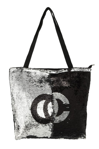 OC Lettering Sparkly Sequins Tote bag