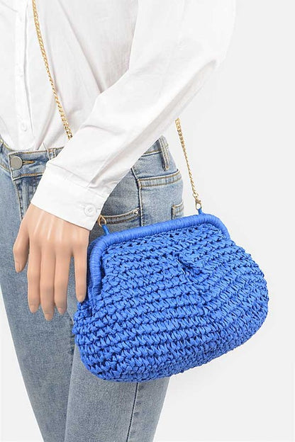 Color Straw Crossbody Bag