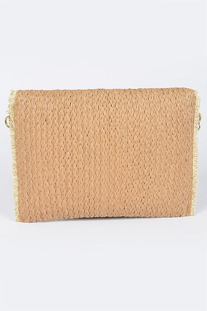 Convertible Straw Clutch Swing Bag