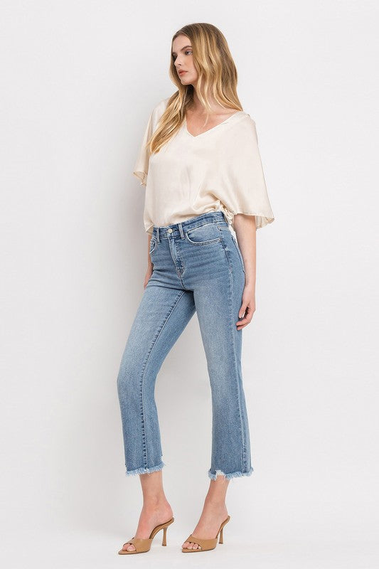 High Rise Crop Flare Jeans