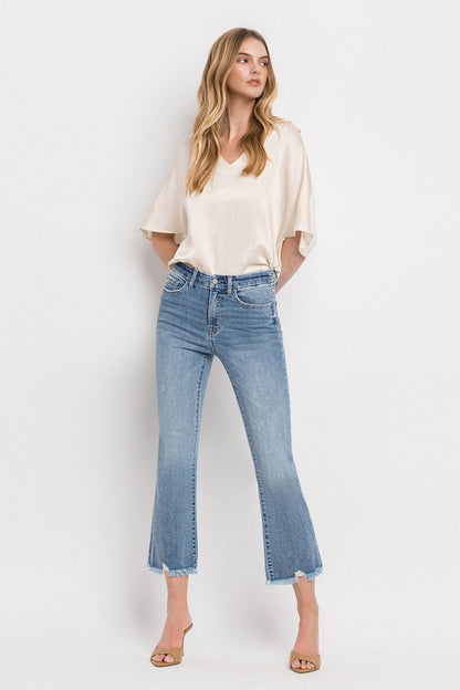 High Rise Crop Flare Jeans