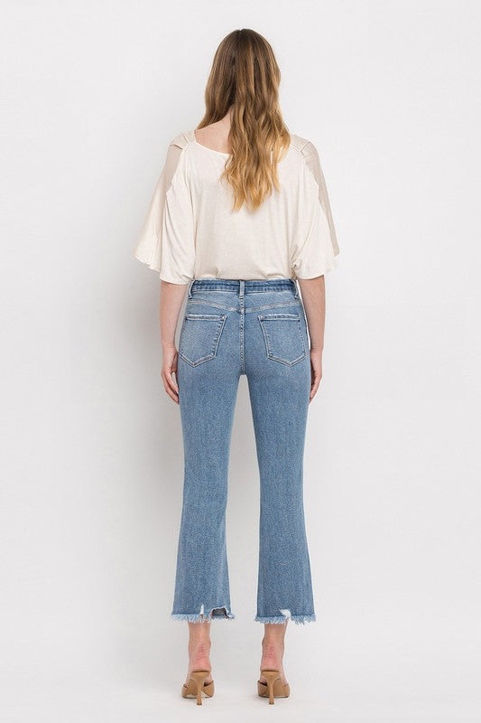 High Rise Crop Flare Jeans