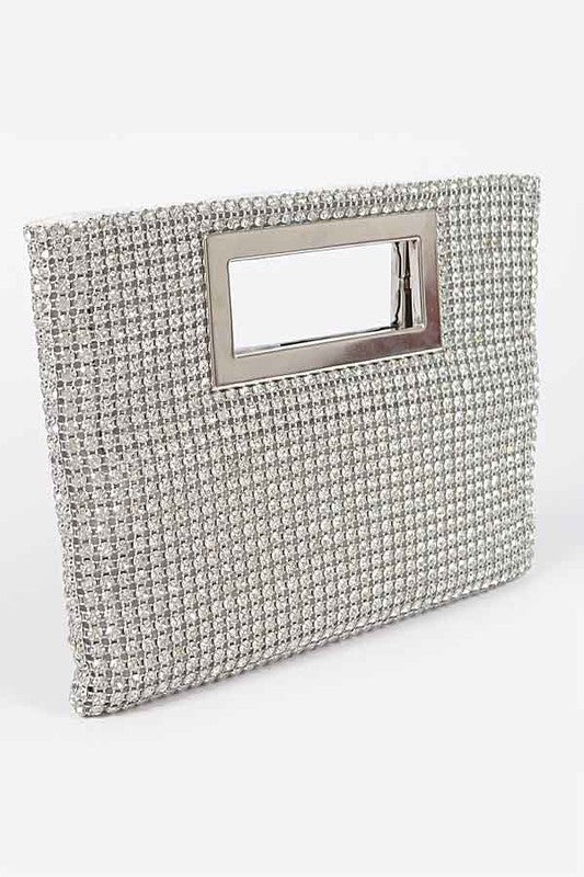 Rhinestone Top Handle Convertible Clutch Bag