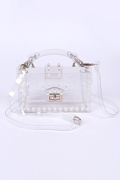 Pearl Studs Transparent Statdium Clear Bag