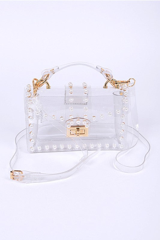 Pearl Studs Transparent Statdium Clear Bag