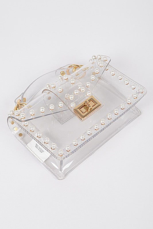 Pearl Studs Transparent Statdium Clear Bag