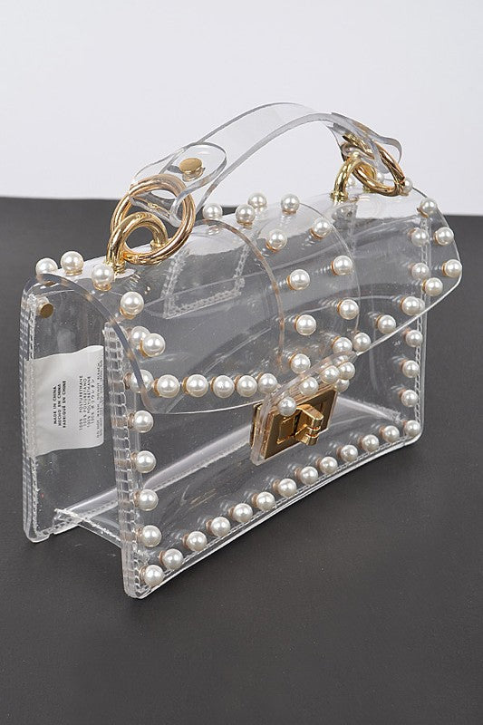 Pearl Studs Transparent Statdium Clear Bag