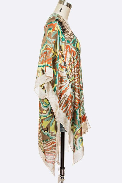 Mix Print Light Weight Kimono Cardigan