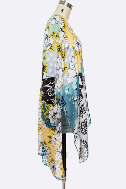 Mix Floral Printed Fashion Kimono