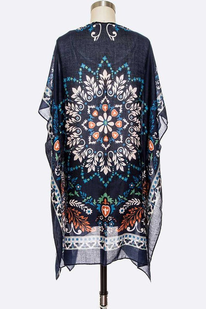 Madala Print Light Weight Kimono Cardigan