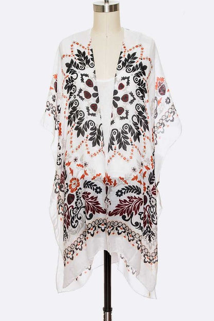 Madala Print Light Weight Kimono Cardigan