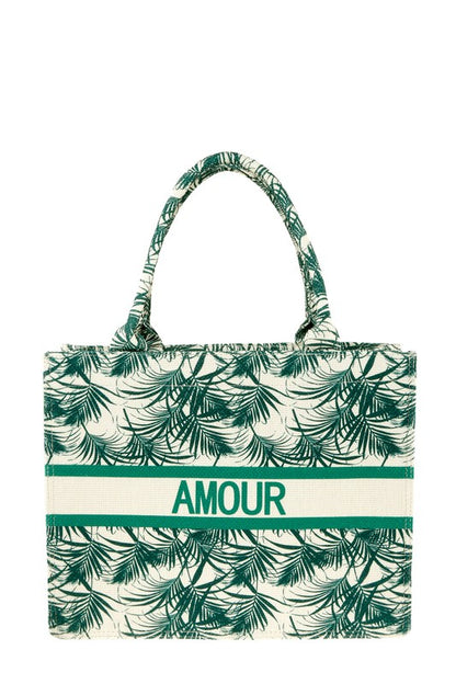 AMOUR Tropical Oblique Book Tote Bag