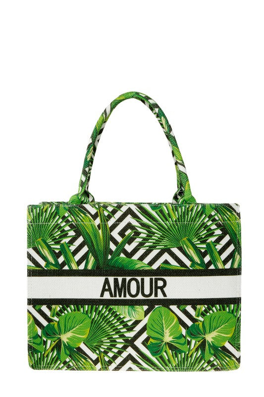 AMOUR Tropical Oblique Book Tote Bag