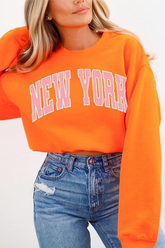 New York State Oversized Graphic Sweatshirts