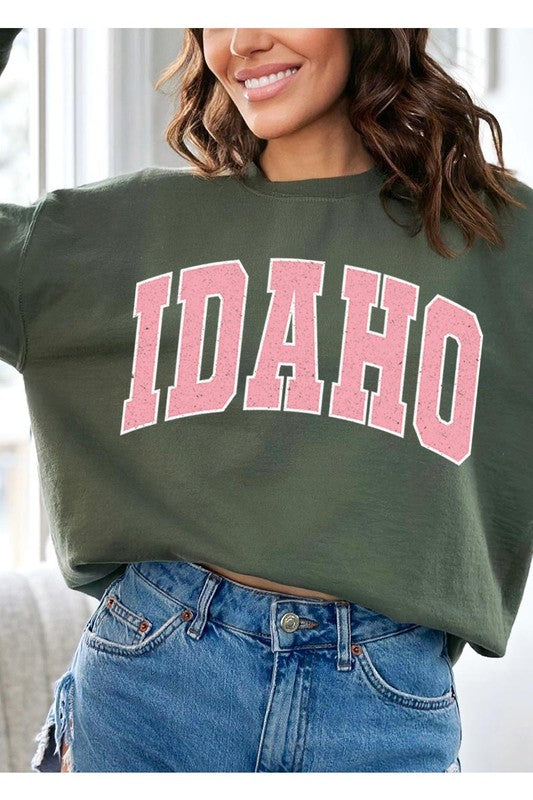 Idaho State Oversized Graphic Fleece Sweatshirts