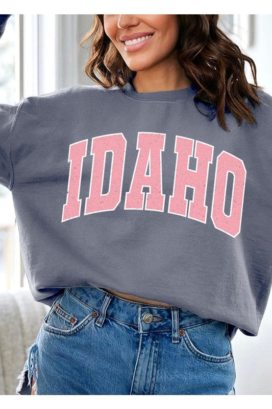 Idaho State Oversized Graphic Fleece Sweatshirts