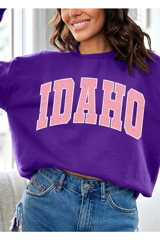 Idaho State Oversized Graphic Fleece Sweatshirts