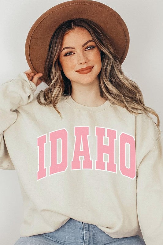 Idaho State Oversized Graphic Fleece Sweatshirts